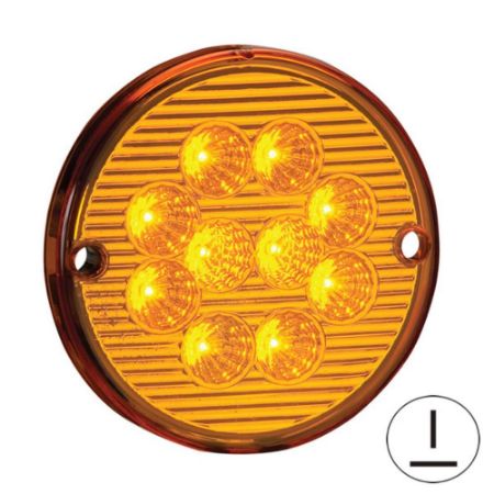 Imagem de Lanterna Traseira Universal 125mm Âmbar 10 Leds 24V - SINALSUL 207124AM