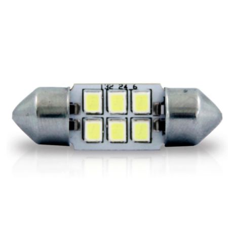 Imagem de Lâmpada Led (Par) Torpedo Grande 42mm 6 Leds 12V Branca - AUTOPOLI AP270