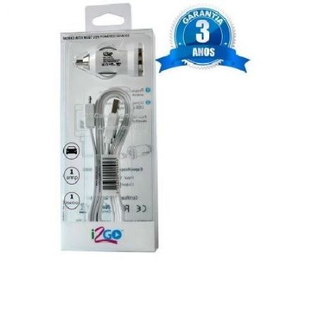 Imagem de Kit Usb + Acendedor para Android (Branco) - I2GO I2GCARKMIWH