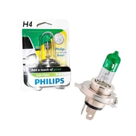 Imagem de Lâmpada H4 60/55W 12V Color Vision Verde - PHILIPS 12342GREEN