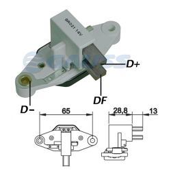 Imagem de Regulador de Voltagem do Alternador com Ar-condicionado Sistema Bosch - GAUSS GA021