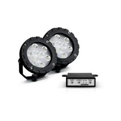 Imagem de Farol Auxiliar Redondo 3 em 1 Alumínio 9 Leds Branco 12/24V - AUTOPOLI AL214