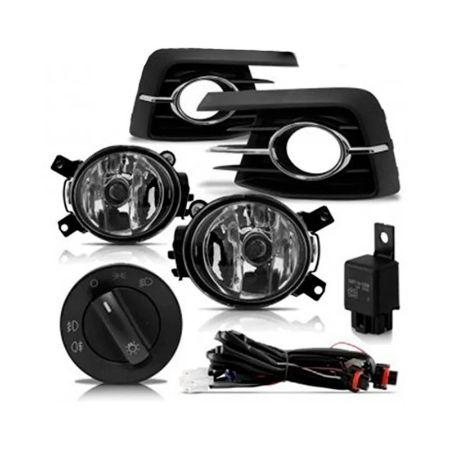 Imagem de Kit Farol Auxiliar VOLKSWAGEN GOL/VOYAGE Botão Redondo Cromado sem Moldura - SUNS ACESSORIOS FGS0078VW