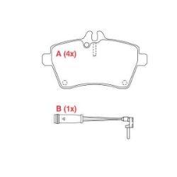 Imagem de Pastilha de Freio Dianteira MERCEDES BENZ CLASSE A/CLASSE B - WILLTEC PW821