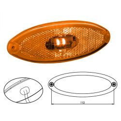 Imagem de Lanterna Lateral Âmbar Oval com Led Bivolt - SINALSUL 2041AM