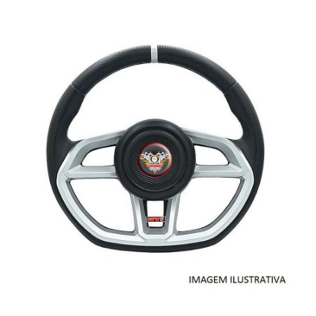 Imagem de Volante de Direção Modelo Golf Prata com Cubo - RD VOLANTES VE4005PR+CV123