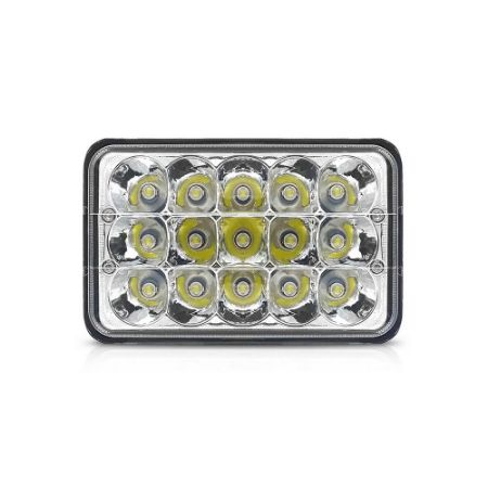 Imagem de Farol Auxiliar Retangular 15 Leds 12/24V 45W - SUNS ACESSORIOS FLU645