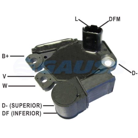 Imagem de Regulador de Voltagem do Alternador sem Ar-condicionado - GAUSS GA984