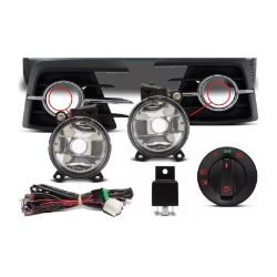 Imagem de Kit Farol Auxiliar VOLKSWAGEN GOL/VOYAGE Botão Redondo Cromado com Moldura - RUFATO 25887