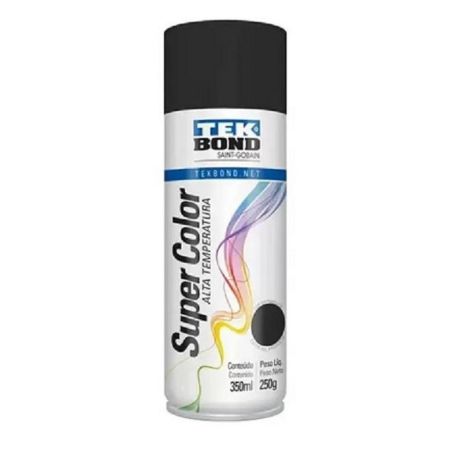 Imagem de Tinta Spray Preto Fosco Alta Temperatura 350ml/250g - TEKBOND/ADESPEC 23371006900