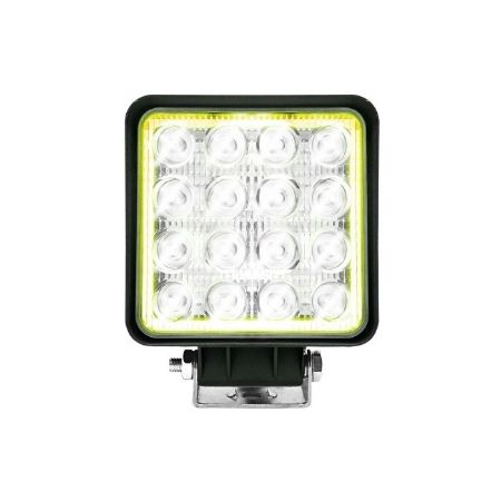 Imagem de Farol Auxiliar Universal Unitário Quadrado 16 Leds 48W Amarelo - SUNS ACESSORIOS FLU848Y