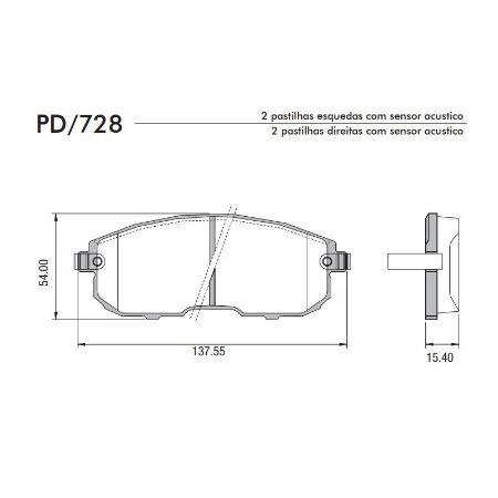 Imagem de Pastilha de Freio Dianteira - FRAS-LE PD728