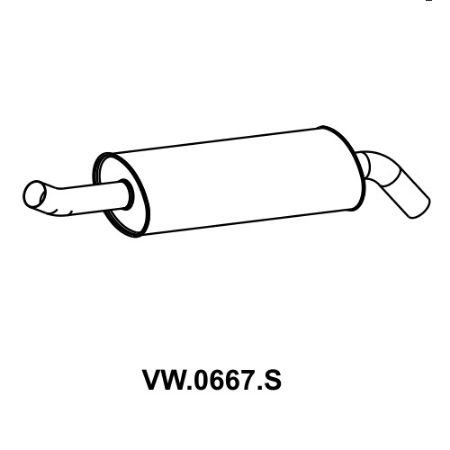 Imagem de Escapamento Silencioso VOLKSWAGEN 5140 ONIBUS - MASTRA VW0667S