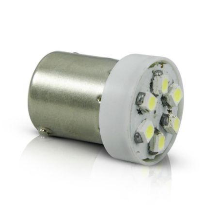 Imagem de Lâmpada Led (Par) 1 Polo Vermelha 12V 6 Leds Base Metal - AUTOPOLI AP412