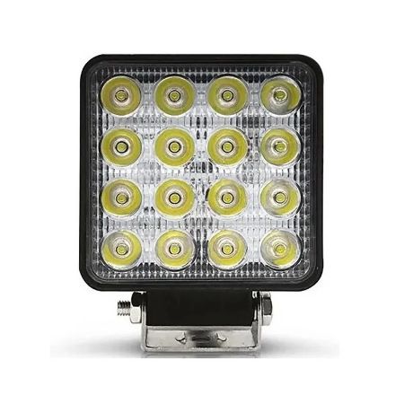 Imagem de Farol Auxiliar Universal Unitário Quadrado 16 Leds 48W - SUNS ACESSORIOS FLU848