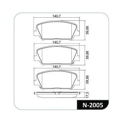 Imagem de Pastilha de Freio Dianteira HYUNDAI AZERA Sistema Sumitomo - COBREQ N2005