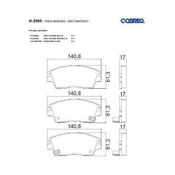 Imagem de Pastilha de Freio Dianteira Sistema Akebono - COBREQ N2060