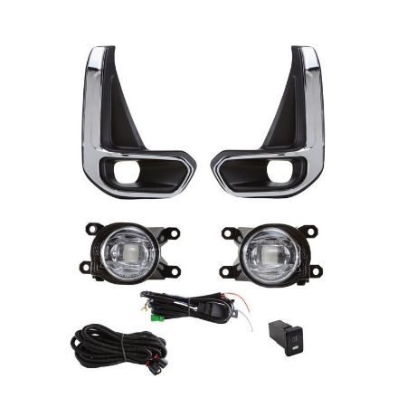 Imagem de Kit Farol Auxiliar TOYOTA HILUX com Led com Moldura Cromada - SHOCKLIGHT SL251710CRLED