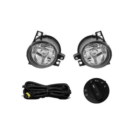 Imagem de Kit Farol Auxiliar VOLKSWAGEN GOL/VOYAGE com Botão Redondo Preto sem Moldura - SUITS STS005VW