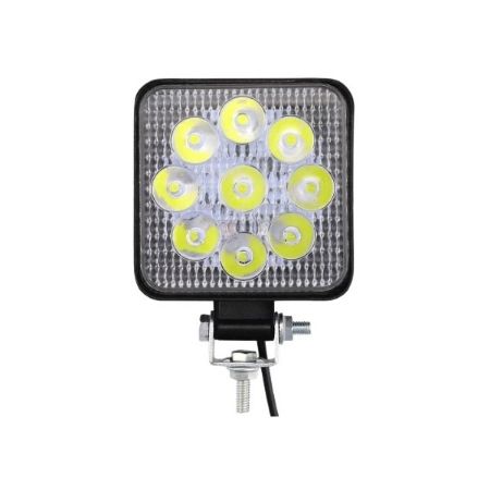 Imagem de Farol Auxiliar Universal Unitário Quadrado 9 Leds 27W - SUITS SLW527M