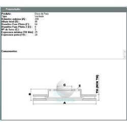 Imagem de Disco de Freio Dianteiro IVECO DAILY Ventilado - MDS D72D