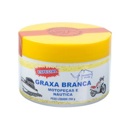 Imagem de Graxa Branca Especial para Moto Peças Náutica Automotiva 250g - MAMMOTH 4040