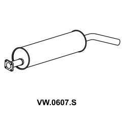 Imagem de Escapamento Silencioso VOLKSWAGEN 11140/12140 Redondo Miolo Absorvido - MASTRA VW0607S