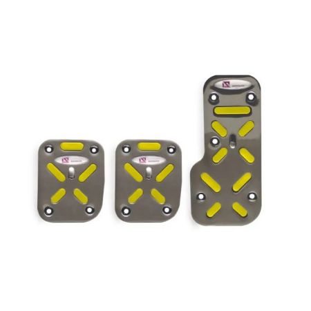 Imagem de Capa de Pedal Sport Modelo I Aluminium Anodizado/Amarelo - SHEK PARTS 09004