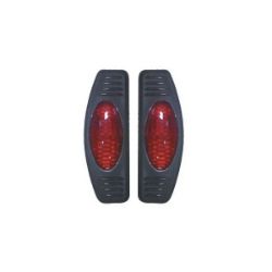 Imagem de Protetor de Porta Luminoso Oval Simples com Base Preta Vermelho - SHEK PARTS 05002