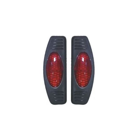 Imagem de Protetor de Porta Luminoso Oval Simples com Base Preta Vermelho - SHEK PARTS 05002