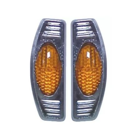 Imagem de Protetor de Porta Luminoso Oval Simples Base Cromada Laranja - SHEK PARTS 05006