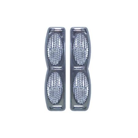 Imagem de Protetor de Porta Luminoso Oval Duplo Base Cromada Cristal - SHEK PARTS 05007