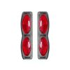 Imagem de Protetor de Porta Luminoso Oval Duplo com Base Cromada Vermelho - SHEK PARTS 05008