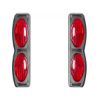 Imagem de Protetor de Porta Luminoso Oval Duplo com Base Cromada Vermelho - SHEK PARTS 05008