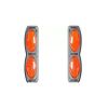 Imagem de Protetor de Porta Luminoso Oval Duplo Base Cromada Laranja - SHEK PARTS 05009