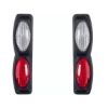 Imagem de Protetor de Porta Luminoso Oval Duplo Base Preta Cristal Vermelho - SHEK PARTS 05016