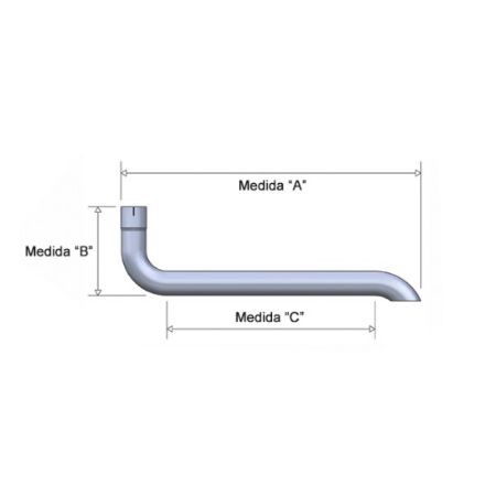 Imagem de Tubo Lateral Cromado 4 Pol. Comprimento 1950mm - FABBOF TB1027