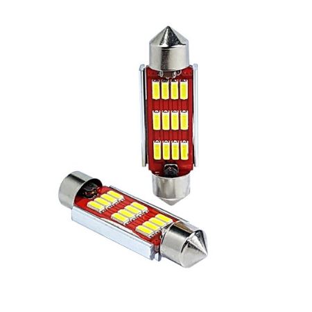 Imagem de Lâmpada Led (Par) Torpedo Grande C10W 41mm 12 Leds 12V - GAUSS GL324LED