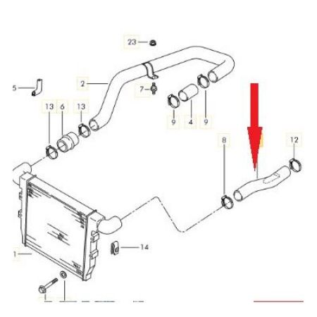 Imagem de Mangueira do Intercooler Lado Esquerdo Borracha Preta - ROCHEPECAS 2R0145856C