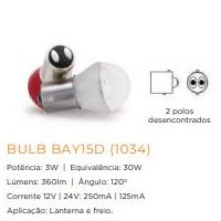 Imagem de Lâmpada Led (Par) 2 Polos Led 3W 12V Branca Pino Reto - AUTOPOLI AU021