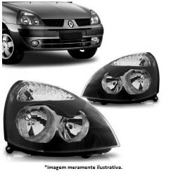 Imagem de Farol Principal RENAULT CLIO Lado Direito Máscara Negra Regulagem Elétrica sem Motor - TYC 206357052V