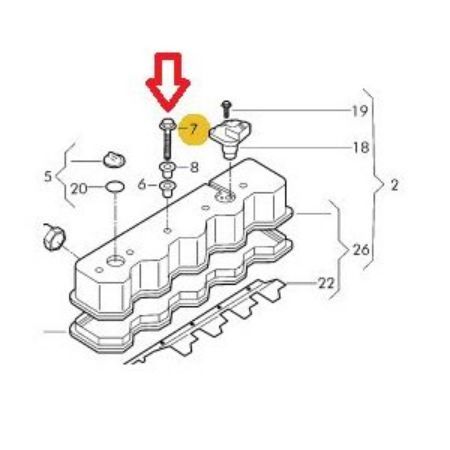 Imagem de Parafuso Oval Sextavado do Cabeçote - VOLKSWAGEN 062103713