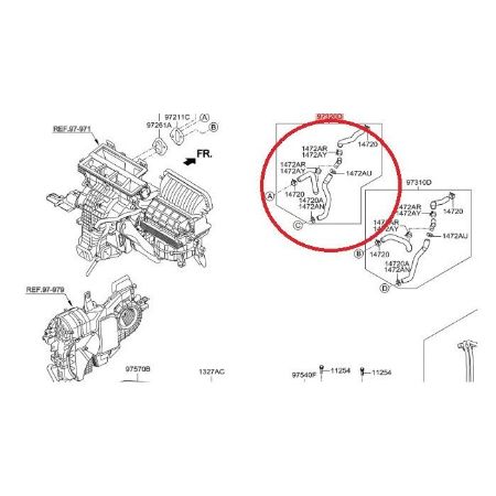 Imagem de Mangueira da Saída do Ar Quente HYUNDAI SANTA FE - HYUNDAI 97312B8301