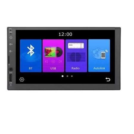 Imagem de Reprodutor de Vídeo Multimidia 7 Pol. 12 Din Usb/Auxiliar/Fm/Carplay/Android - TAY TECH 1123