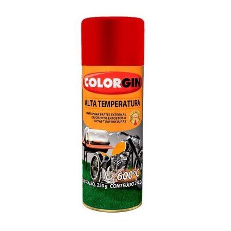 Imagem de Tinta Spray Vermelho Fosco Alta Temperatura 350ml - COLORGIN 5725