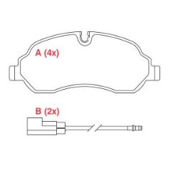 Imagem de Pastilha de Freio Dianteira FORD TRANSIT com Alarme - WILLTEC PW1091