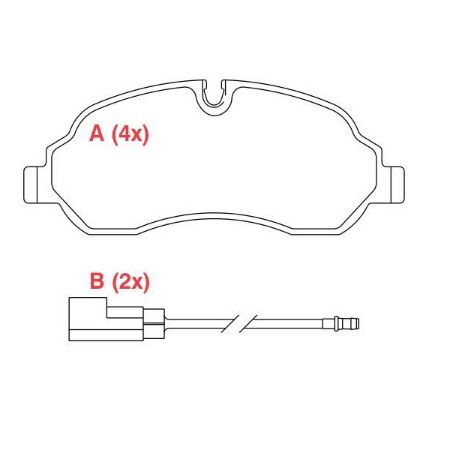 Imagem de Pastilha de Freio Dianteira FORD TRANSIT com Alarme - WILLTEC PW1091