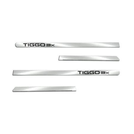 Imagem de Friso Lateral CHERY TIGGO 3X Largo Cromado com Nome 4 Peças - SHEK PARTS 17401