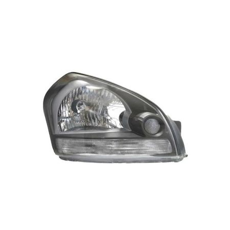 Imagem de Farol Principal HYUNDAI TUCSON Lado Direito Máscara Negra Aro Cinza Cristal - FABRICIO HF120D