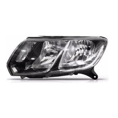 Imagem de Farol Principal RENAULT LOGAN/SANDERO Lado Esquerdo Máscara Negra com Friso Cromado - RTECH RTC8068